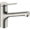 Drezová batéria Hansgrohe Zesis M33 s vyťahovacou spŕškou, 2 prúdy nerez 74821800