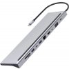 USB-C HUB 11v1 (USB-C PD, HDMI 4K, VGA, LAN RJ45, 3x USB 3.0, SD, microSD, audio) PXU-035