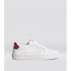 SALVAS White Premium Leather Ice Logo Metallic Red Sneaker