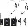 Vonyx WM552B Duálny bezdrôtový bodypack mikrofón Plug-and-Play set UHF