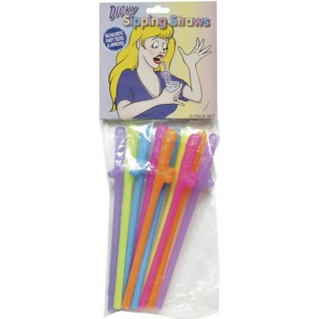Slamky v tvare penisu - pastelové farby