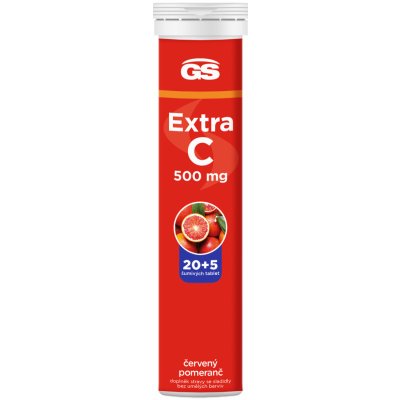 GS Extra C 500 červený pomaranč 25 šumivých tabliet