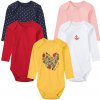 Lupilu Detské body pre bábätká s dlhým rukávom 5kusov biela žltá červená ružová modrá