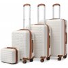 KONO Cestovný set kufrov - flexibilný 4 set s TSA zámkom, béžovohnedý