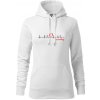 Moje srdce bije pre Bowling - Mikina dámská Cape s kapucí - 2XL ( Biela )