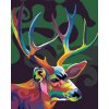 zuty Maľovanie podľa čísel - Farebný jeleň, 40x50 cm, vypnuté plátno na rám (8596530020813)