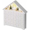 EMOS SK s.r.o. Lighting LED adventný kalendár drevený 35x33 cm 2x AA vnútorný teplá biela časovač DCWW02