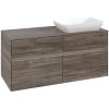 VILLEROY & BOCH Collaro závesná skrinka pod umývadlo na dosku (umývadlo vpravo), 4 zásuvky, s LED osvetlením, 1200 x 500 x 548 mm, Stone Oak, C114B0RK