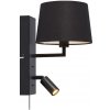 Markslöjd | Markslöjd 108595 - LED Nástenná lampa s USB COMO 1xE14/40W/230V + LED/3W čierna | ML1267