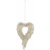 Clayre & Eef Zlatá dekorácie anjelské krídla v tvare srdca - 7 * 1 * 12 cm - Clayre & Eef