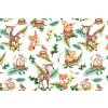 Bavlněná látka Zvířátka u pařezů šíře 160 cm METRÁŽ