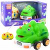 LeanToys RC auto na dálkové ovládání pro batolata Zelený dinosaurus