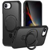 AppleMix Kryt pre Apple iPhone 16e - sub. MagSafe + stojan - odolný - plast/guma - čierny