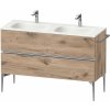 Duravit Sivida skrinka 128x47.7x59.2 cm závesná kúpeľňová skrinka pod umývadlo dub-chrómová SV4654010550000