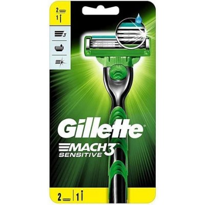 GILLETTE Mach3 Sensitive (holiaci strojček 1ks + náhradné hlavice 2ks)