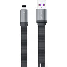 WK Design WDC-156i plochý USB - Lightning nabíjanie / prenos dát 6A, 1,3m, černý