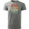 Sablio Tričko s potlačou EAT SLEEP SKATE REPEAT - sivé 5XL