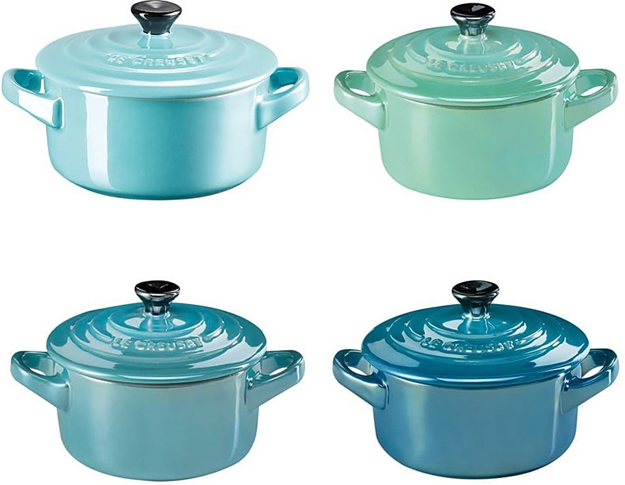 Le Creuset hrncov pekáčov modro zelená metallic 4 ks