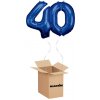 HeliumKing Balónový box - Narodeninové číslo 40 modré 86 cm