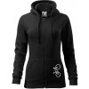 Bicykel na výšku - Mikina dámska trendy zipper s kapucňou - L ( Čierna )