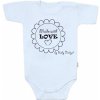 Body krátky rukáv Baby Nellys, Made with love, svetlo modré