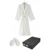 Soft Cotton luxusný župan SEHZADE biela / strieborná výšivka + papučky (40/42) + uterák + box