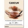 Skicár A3 CANSON Graduate Mixed Media Natural, lepená väzba, 220g/m2, 20 listov