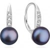 Agato Půvabné stříbrné náušnice s tmavou perlou AGT-E233L-PBK