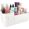 Organizér na kozmetiku a šperky so zásuvkami – biely, 34 × 22 × 15 cm