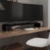 TV stolek / podstavec na monitor sklo černý 110x30x13 cm Černý 244140