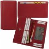 Impex Ochrana RFID - Veľká dámska peňaženka s 10 slotmi na karty - hovädzia koža červená uni Veľkosť: UNI