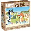 Obojstranné ECO puzzle Lisciani MAXI 24 dielikov Bluey: Stan na pláži (s omaľovánkou)