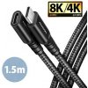 AXAGON BUCM32-CF15AB predlžovací kábel USB-C (M) USB-C (F), 1.5m, USB 20Gbps, PD 240W 5A, 8K HD, ALU, oplet, čierny