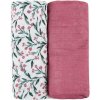 PETITE&MARS Prikrývka bambusová mušelínová 2ks Misty Pink Meadow