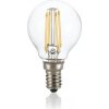 Ideal Lux I188935 LED žiarovka vláknová E14, 4W, 3000K, 430lm, priehľadná, P45-kvapka, stmievateľná