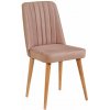 Svetloružová zamatová jedálenská stolička Stormi Sandalye – Kalune Design