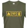 Pánské tričko - Hasič, Barva Military - 69, Velikost S Bezvatriko.cz 108090