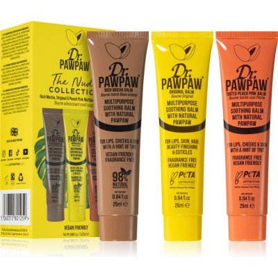 Dr. Pawpaw The Nude Collection Original multifunkčný balzam 25 ml + Peach Pink multifunkčný balzam 25 ml + Rich Mocha multifunkčný balzam 25 ml