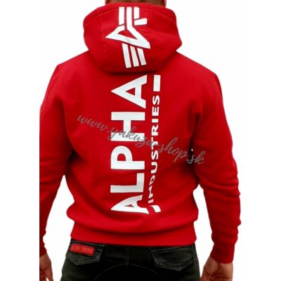 Alpha Industries Back Print Hoody pánska mikina speed red