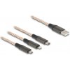 Delock USB kábel USB 2.0 USB-A zástrčka, USB-C ® zástrčka, USB Micro-B zástrčka, Apple Lightning konektor 1.20 m priehľadná 88158; 88158