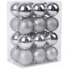Strend Pro Gule MagicHome Vianoce, 24 ks, strieborné, mix, na vianočný stromček, 6 cm
