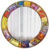 Farebné okno z farebného skla Farebné okno z farebného skla Okrúhle zrkadlo s motívom lsdo-00195