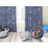 Biante Detský bavlnený záves Sandra SA-581 Zvieratká vynálezcovia na modrom 150x230 cm