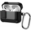 AppleKing super odolný obal s karabínou pre AirPods Pro 3 - čierny - možnosť vrátiť tovar ZADARMO do 30tich dní
