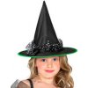 Čarodejnícky dievčenský klobúk so stužkou Zelený