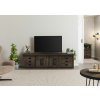 Bighome - IRON TV stolík z masívneho mangového dreva, lakovaný sivý, 220x55x60