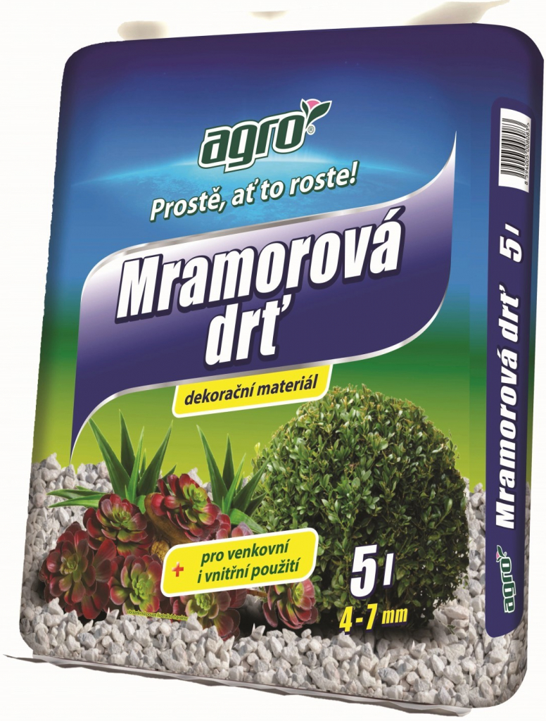 Agro Mramorová drvina 4 mm - 7 mm 5 l