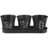 Kovové kvetináče na bylinky v súprave 3 ks ø 11 cm Black – Orion