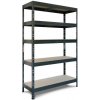 Kovový bezskrutkový regál 180×120×50 cm – 5 políc, nosnosť 300 kg/polica | Regál do dielne
