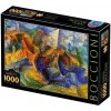 D-TOYS Puzzle Kôň a jazdec a budovy 1000 dielikov